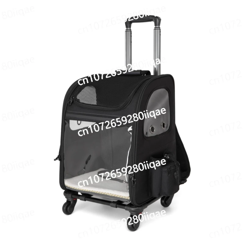Cat and Dog Bag Summer Breathable Large Capacity Expandable Pet Bag Pet Trolley Suitcase Backpack Portable