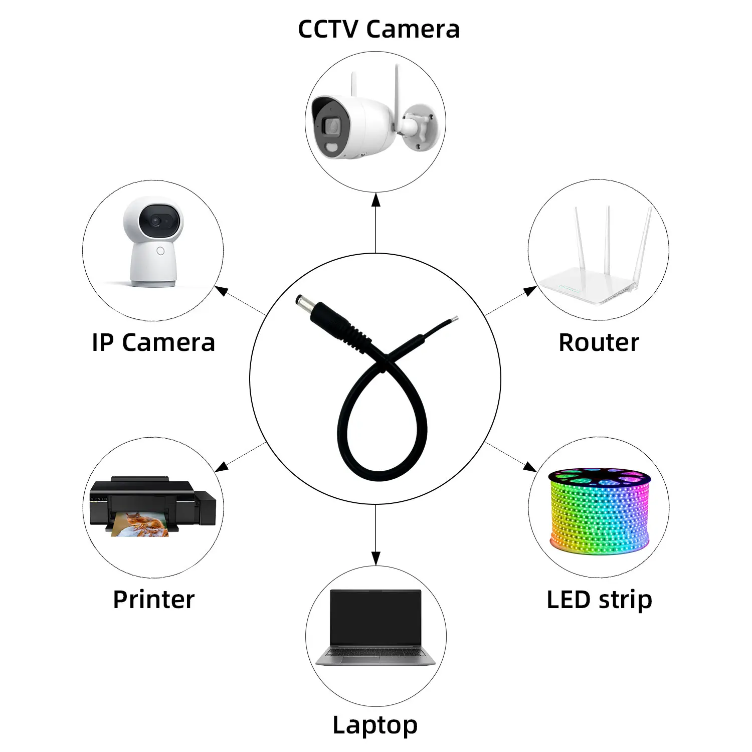 16AWG النحاس النقي DC5.5 * 2.5 مللي متر الذكور والإناث كابل توصيل الطاقة ل 19 فولت/24 فولت عالية الطاقة 15A كابل توصيل الأجهزة المشتركة