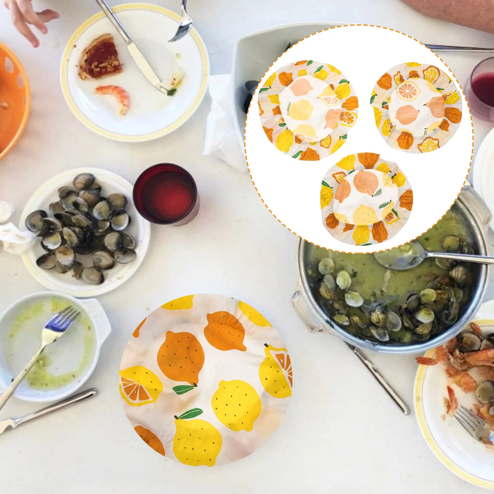 

1Set Reusable Bowl Cover Elastic Cord Stretched Lid for Various Sizes Food Fresh Cover Food Preservation Bowl Covers