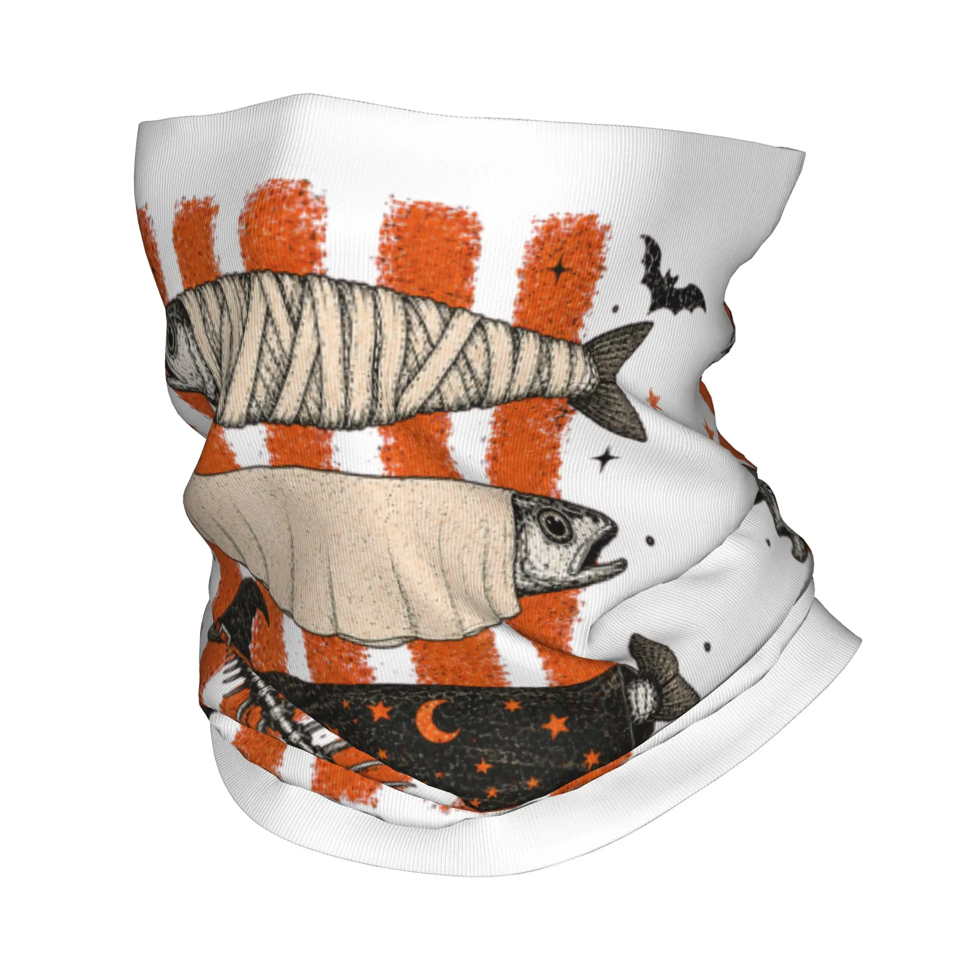 Halloween Trout Fish Ghost Pumpkin Bandana Neck Cover Balaclavas Face Scarf Print Skeleton Mummy Headband Hiking Men Women Adult
