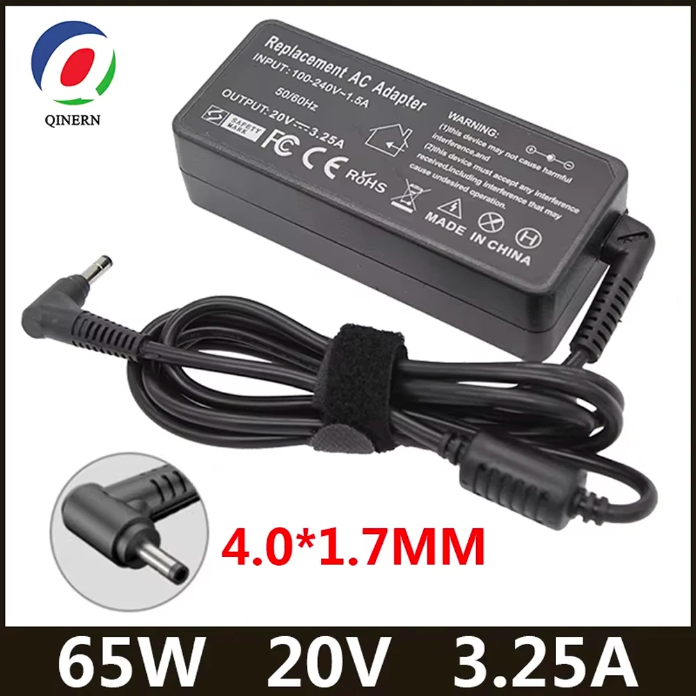 20V 3.25A 65W 4.0*1.7mm AC Laptop Charger For Lenovo IdeaPad 330s 320 100-15 B50-10 YOGA 710 510-14ISK Redmibook 14 13 Adapter