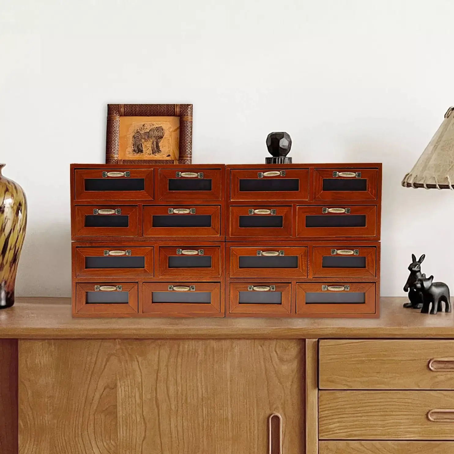 

Vintage Wooden Drawer Organizer – Small Desktop Storage Box & Display Shelf (Craft Style)