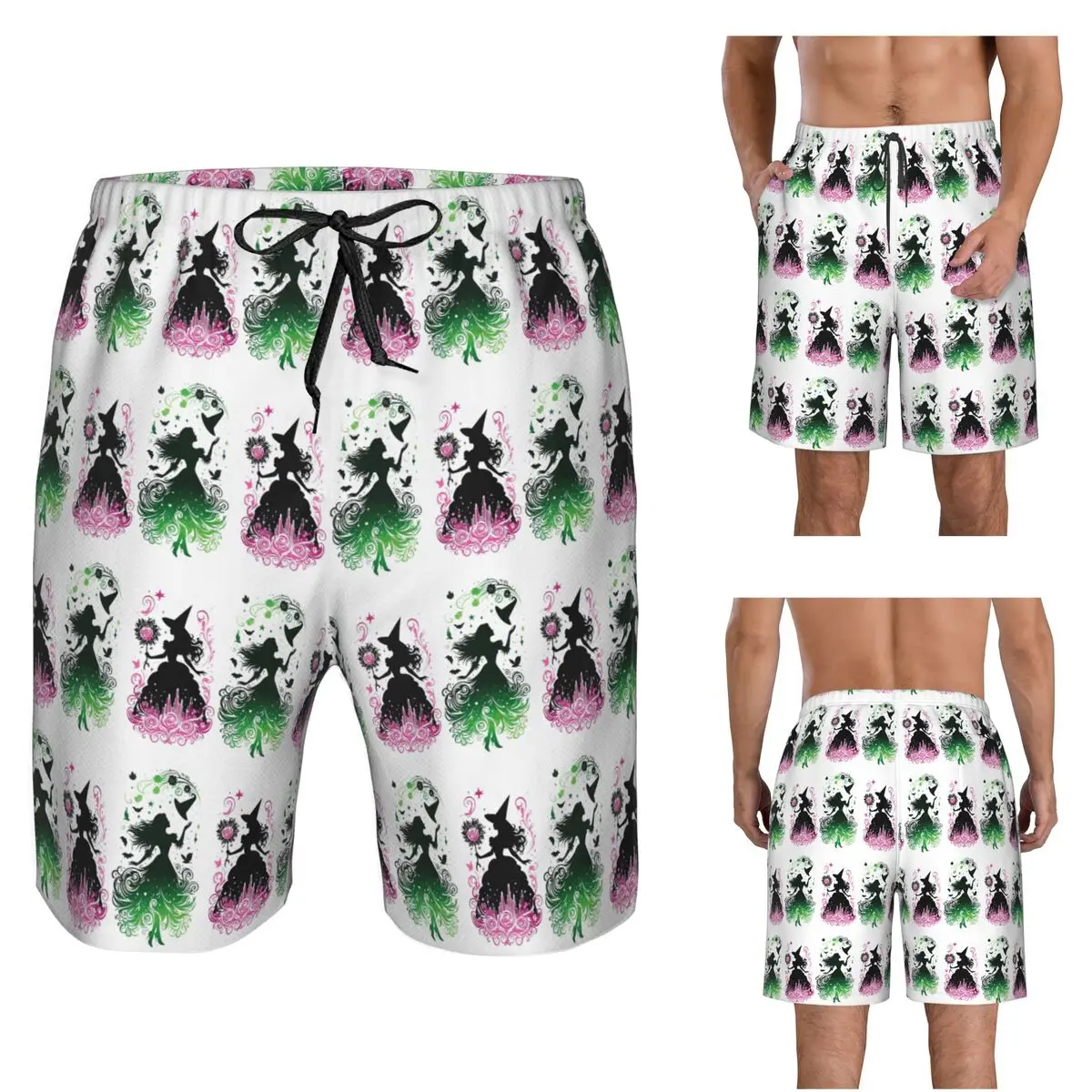 Elphaba And Glinda Wicked The Musical Trunks Beach Board Shorts Casual Quick Dry Swim Summer Men Pants