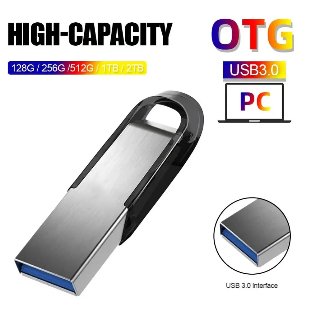 Original 2TB USB 3.2 Metal Flash Drives Super High Speed Pendrive 1TB 512GB Pen Drives Portable USB Stick For Car Phone Computer