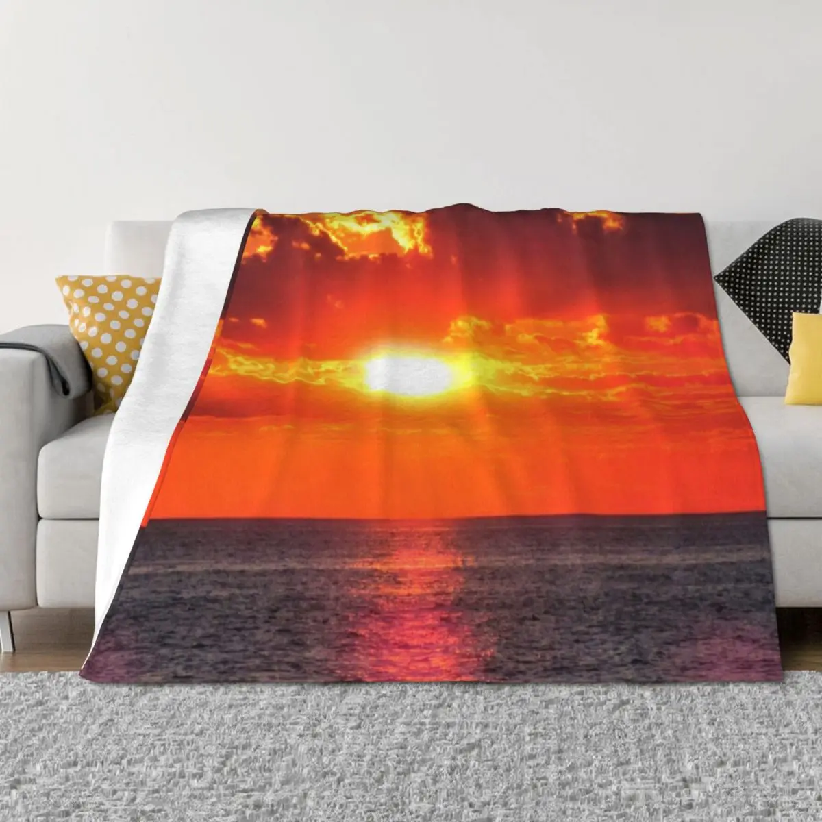 

Lake Huron Sunset Throw Blanket christmas gifts Blankets For Bed Vintage Plush Blankets