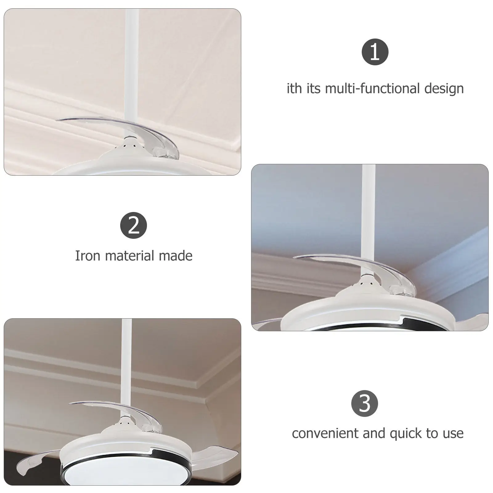 Iron Ceiling Fan Extended Rod Stable Thickened Design Adjustable Fan Downrod Extension Fans Downrods Downrod Ceiling