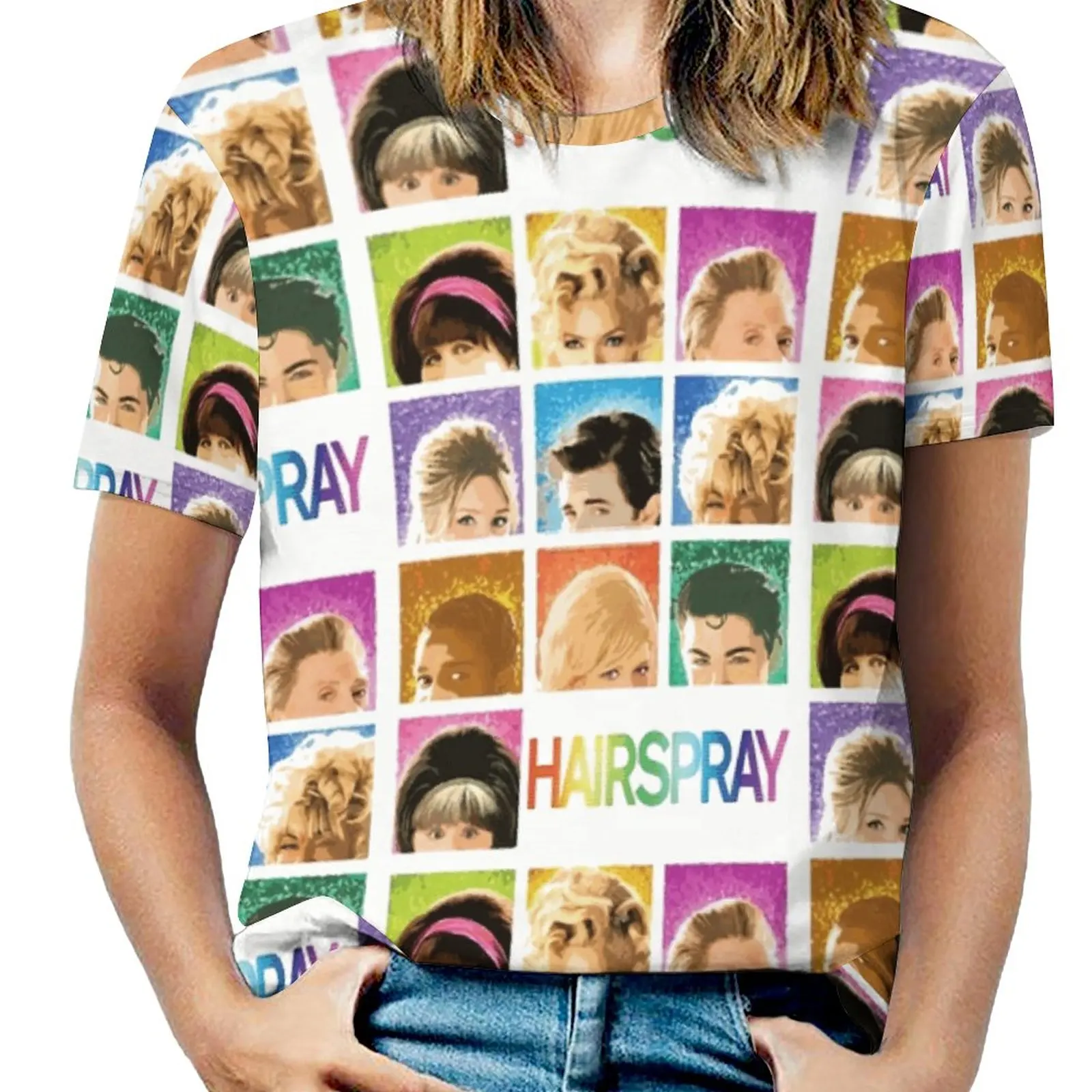 Hairspray Woman'S T-Shirt Spring And Summer Printed T Shirts Crew Neck Pullover Top Hairspray Film Movie Musical Nikki Blonsky