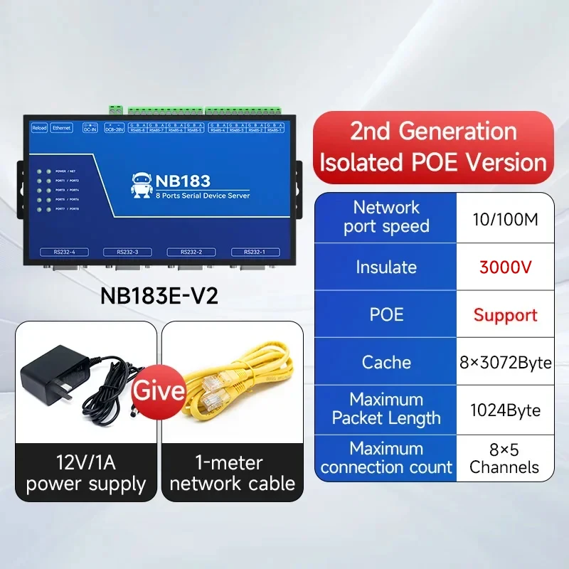 rs485-232-422-to-rj45-cdebyte-nb183e-es-s-v2-8-channel-serial-server-modbus-rtu-to-tcp-build-in-watchdog-mqtt-http