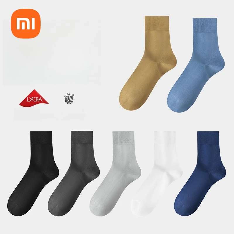 

xiaomi, 5 упаковок, носки, новые весенне-осенние мужские хлопковые чулки, 100% натуральные антибактериальные деловые чулки с защитой от запаха