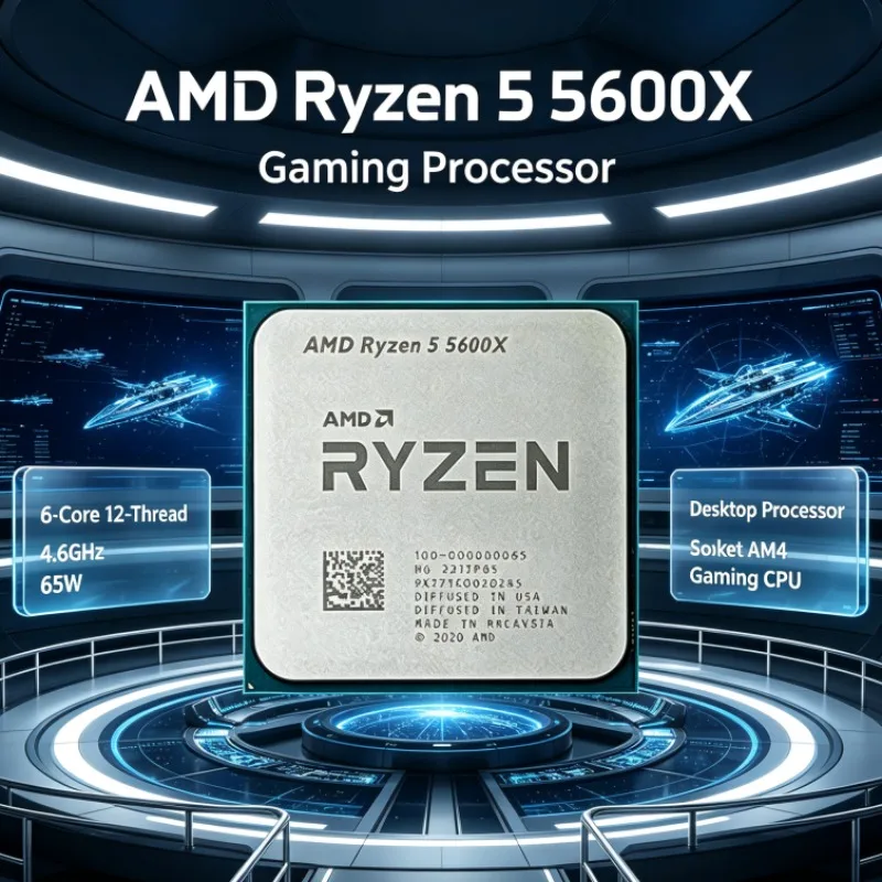 AMD R7... Ryzen 5 5600X Desktop Gaming CPU 6 Cores 12 Threads 4.6GHz 65W Zen3 AM4 Socket