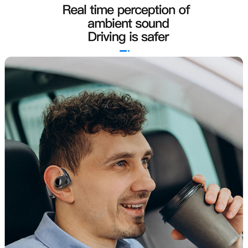 HiFi sem fio azul dente fone de ouvido handsfree estéreo, fone de ouvido sem fio cancelamento de ruído fone impermeável com microfone