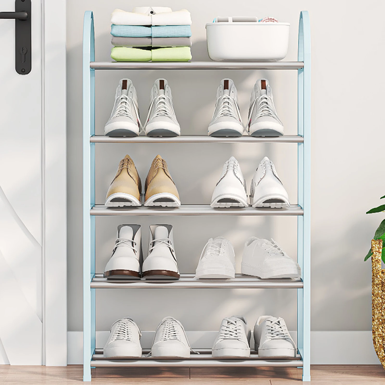 

4 Tier Metal Shoe Rack Waterproof Shoe Organiser Shelf For Living Room