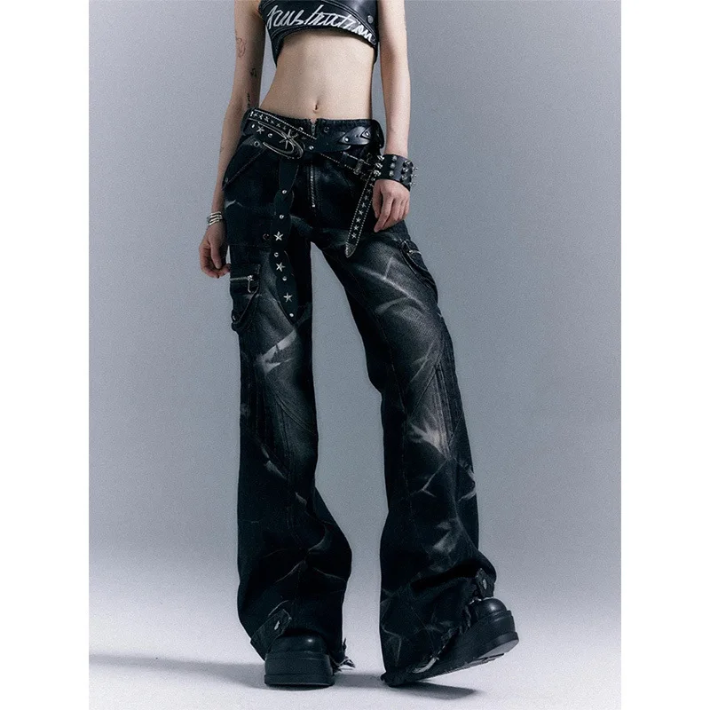 

new young female women girls rivet high street bootcut jeans