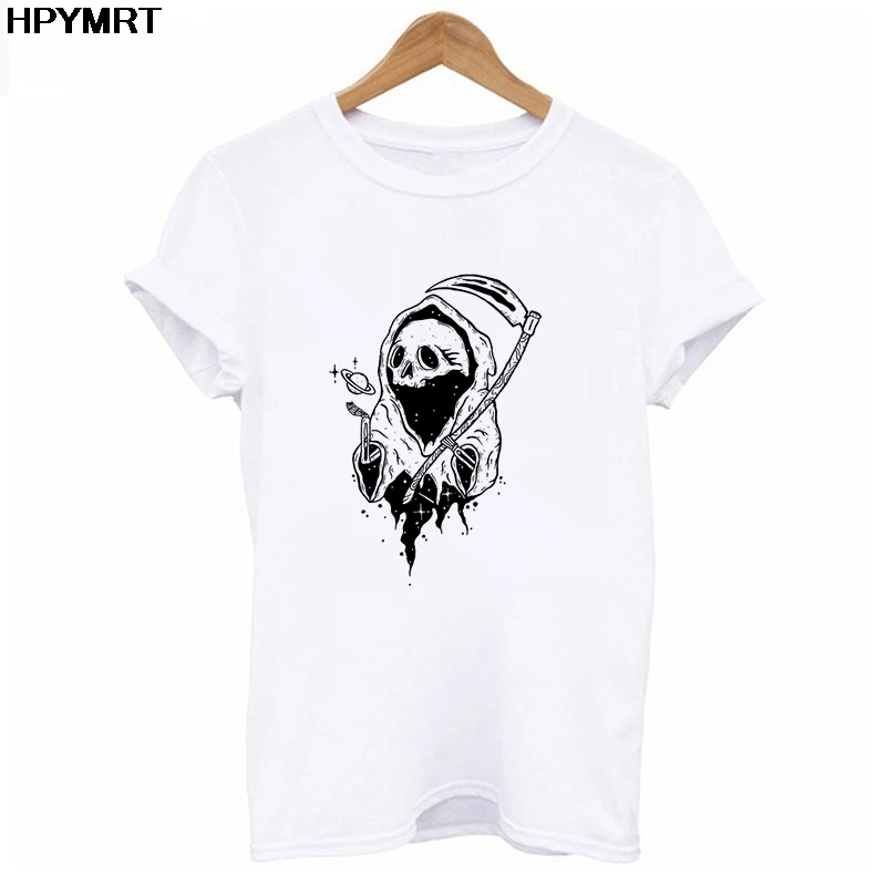 Abstract skull graphics Print t shirts women streetwear Harajuku T-shirt Female Fashion Casual Clothing Short sleeve Tshirt Tops