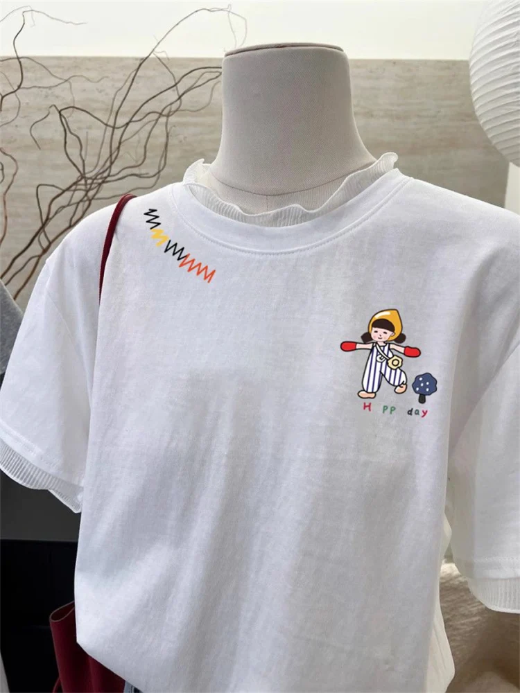 

Шикарная контрастная футболка с изменением цвета для молодых кружев, футболка ort Sve для мужчин и женщин, летний дизайн, милый универсальный плащ для похудения...