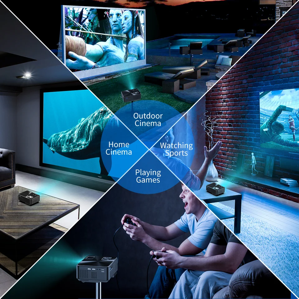 YABAR  小型高性能プロジェクター      Y60 YABER Y60 Portable Projector with 5500 Lux Upgrade Full HD 1080P