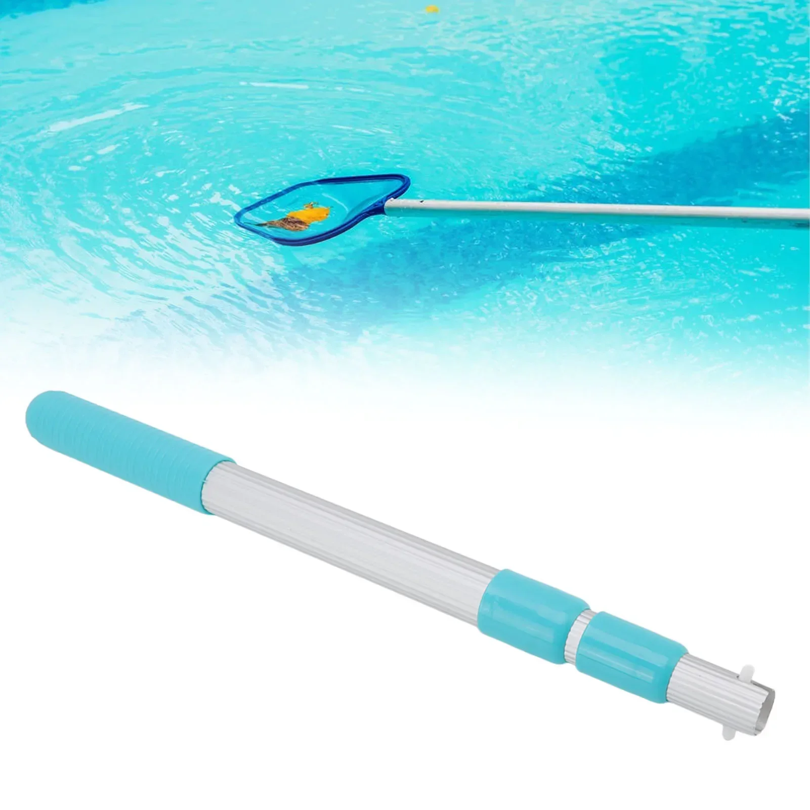 Telescopic Swimming Pool Pole 3-Section For Leaf Skimmer Mesh Rake Net Grip Handle For Spa Pond Swimming Pool Cleaning