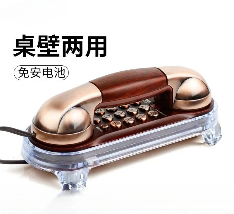 Mini Vintage Corded Telephone Wall Mountable Fixed Landline Phone For Home Office Daily Communication