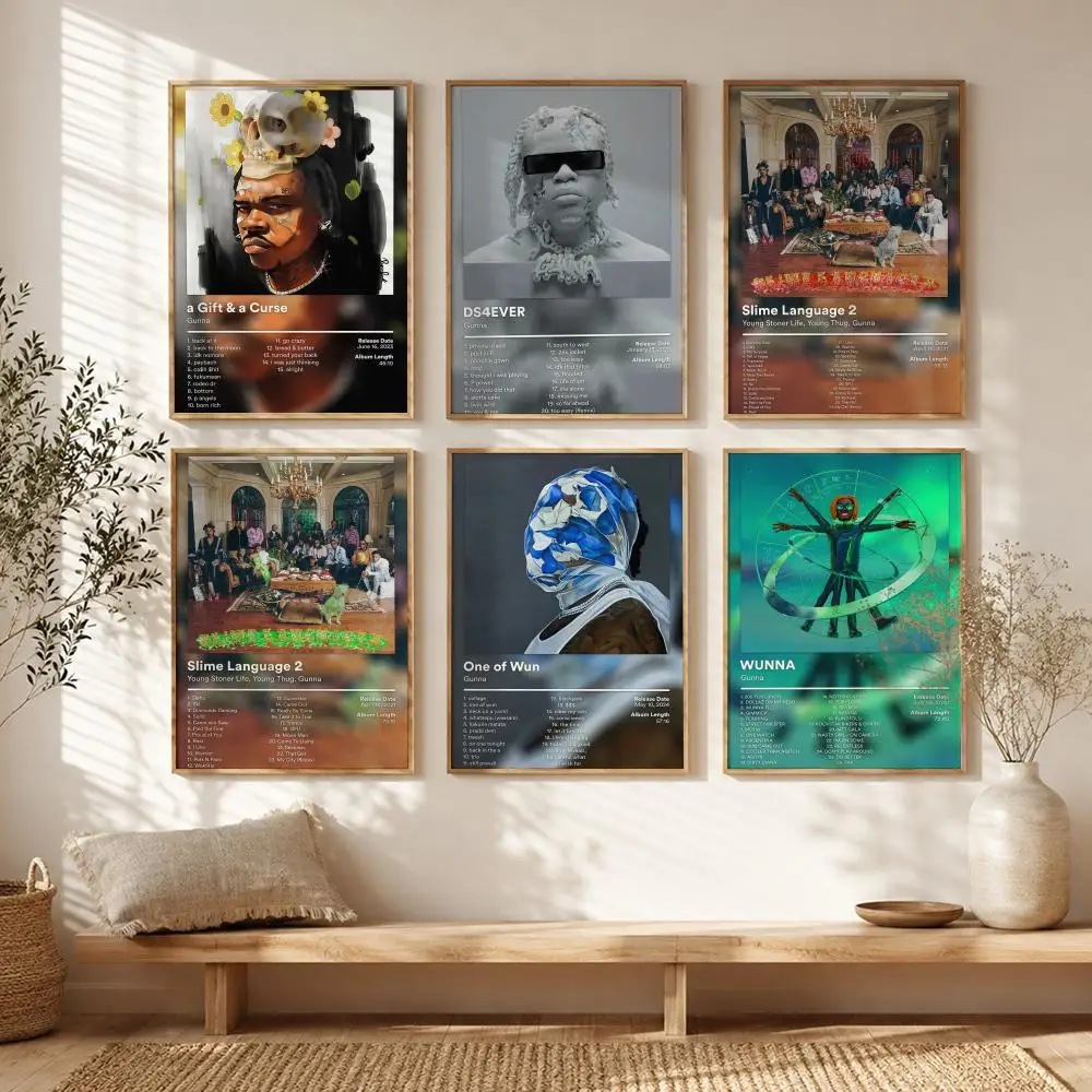Modern Trap Artist G-Gunna Poster All-match HD Waterproof Self-Adhesive Wall Art Sticker For Home Bedroom