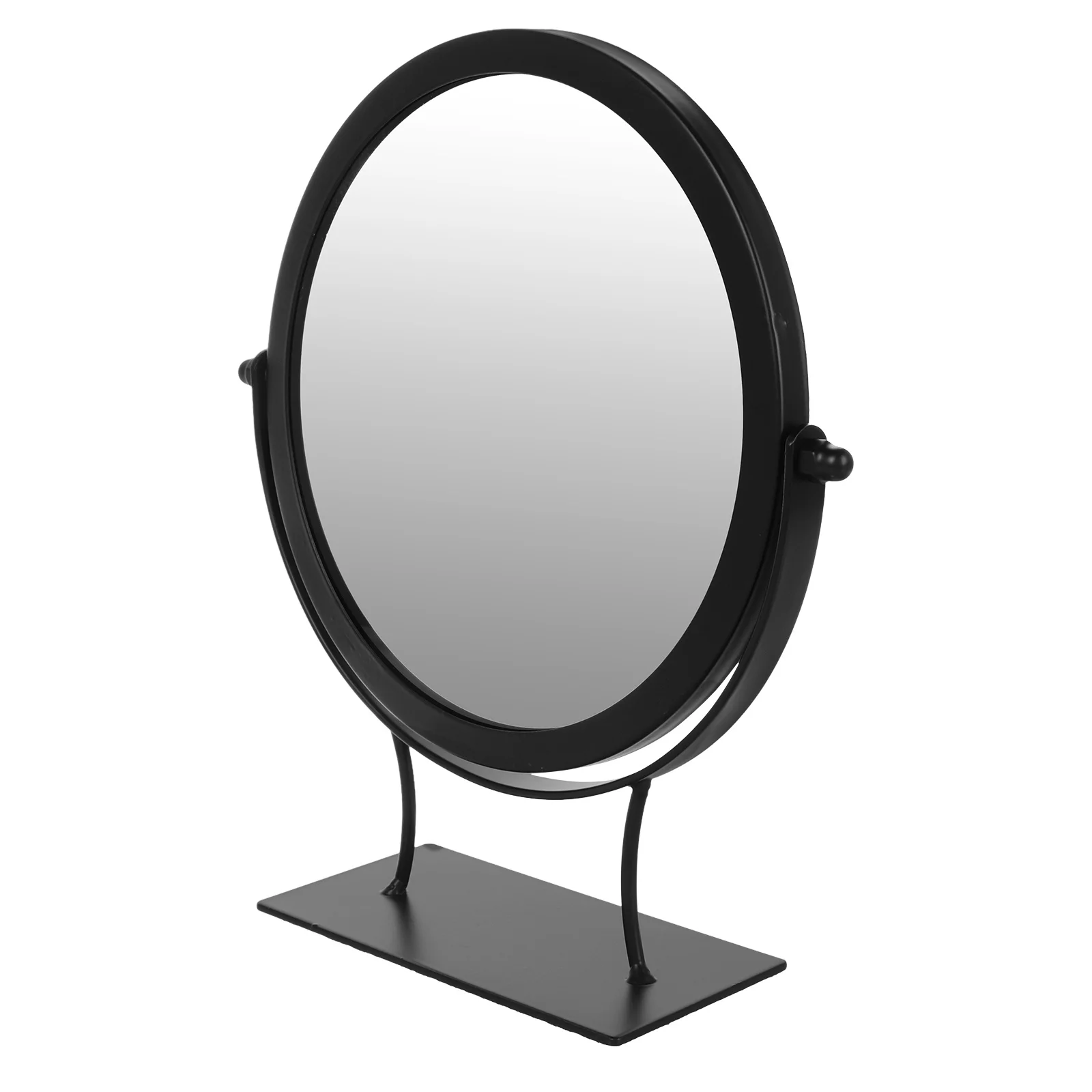 

Desktop Makeup Mirror Iron Frame Rotating Table Mirror Stable Base Clear Surface Durable Design for Bedroom Living Room