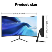 Suevery 27-inch Gaming Monitor, 100hz Computer Monitor FHD 1080P PC Monitor,1800R Curved Screen Carries Built-in Sound Frameless