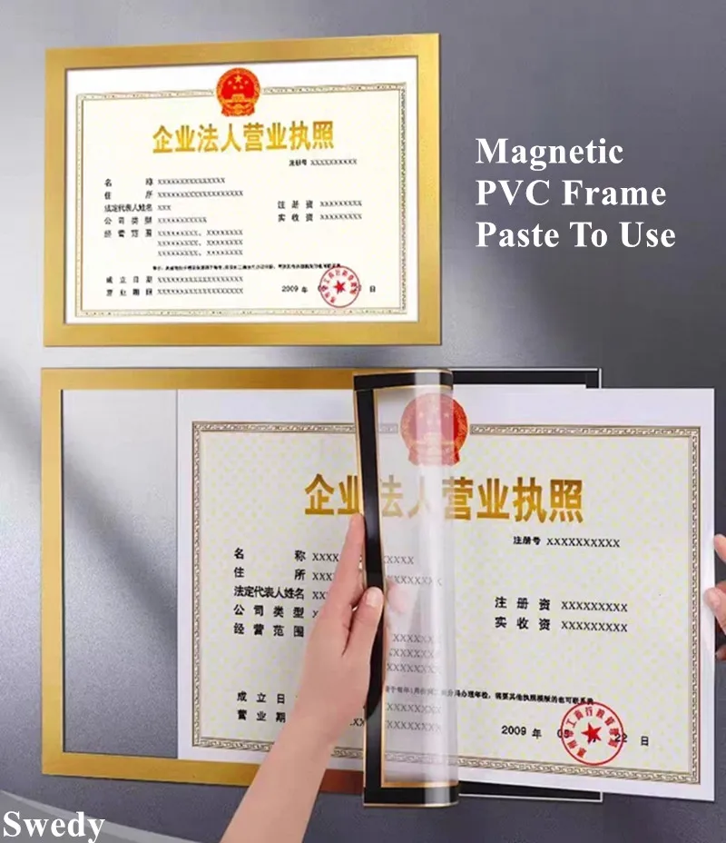 20 Pieces A6 105x148mm Wall Mounted Magnetic Self-adhesive Waterproof Picture Photo Poster PVC Frame Sign Holder Sheet Pocket
