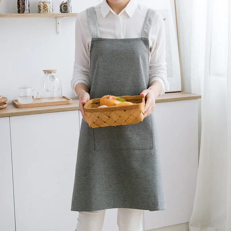 Landelijke, frisse huishoudelijke dames schort met kantbloemen, vuilafstotend kookschort voor de keuken