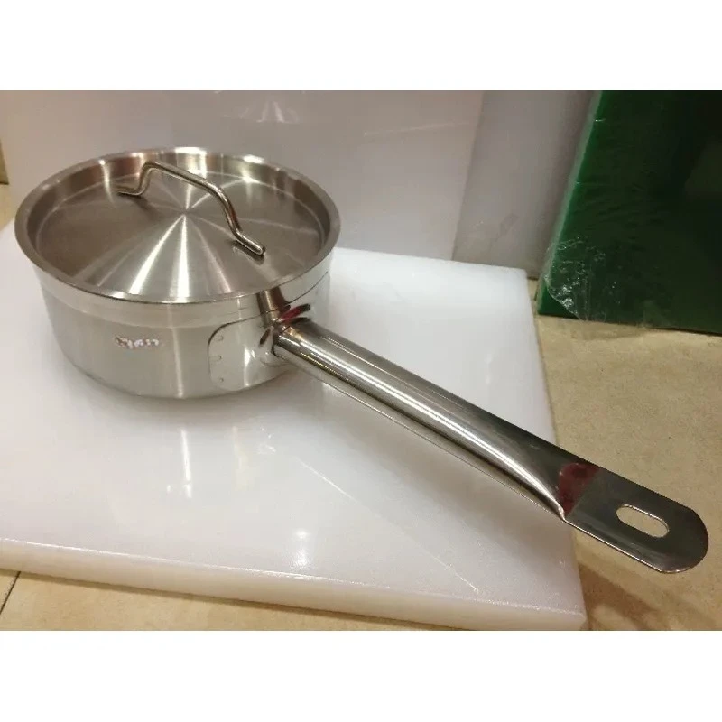 Cooking Pot Stainless Steel Triple Layer Bottom Induction Compatible Milk Saucepan Short Tall Body Kitchen Cookware for Home
