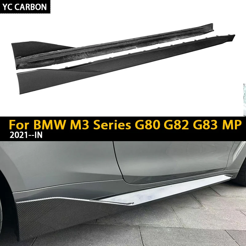 Real Dry Carbon Fiber Side Skirts for BMW M4 Series G82 G83 MP Style 2021-IN 2Pcs/Set
