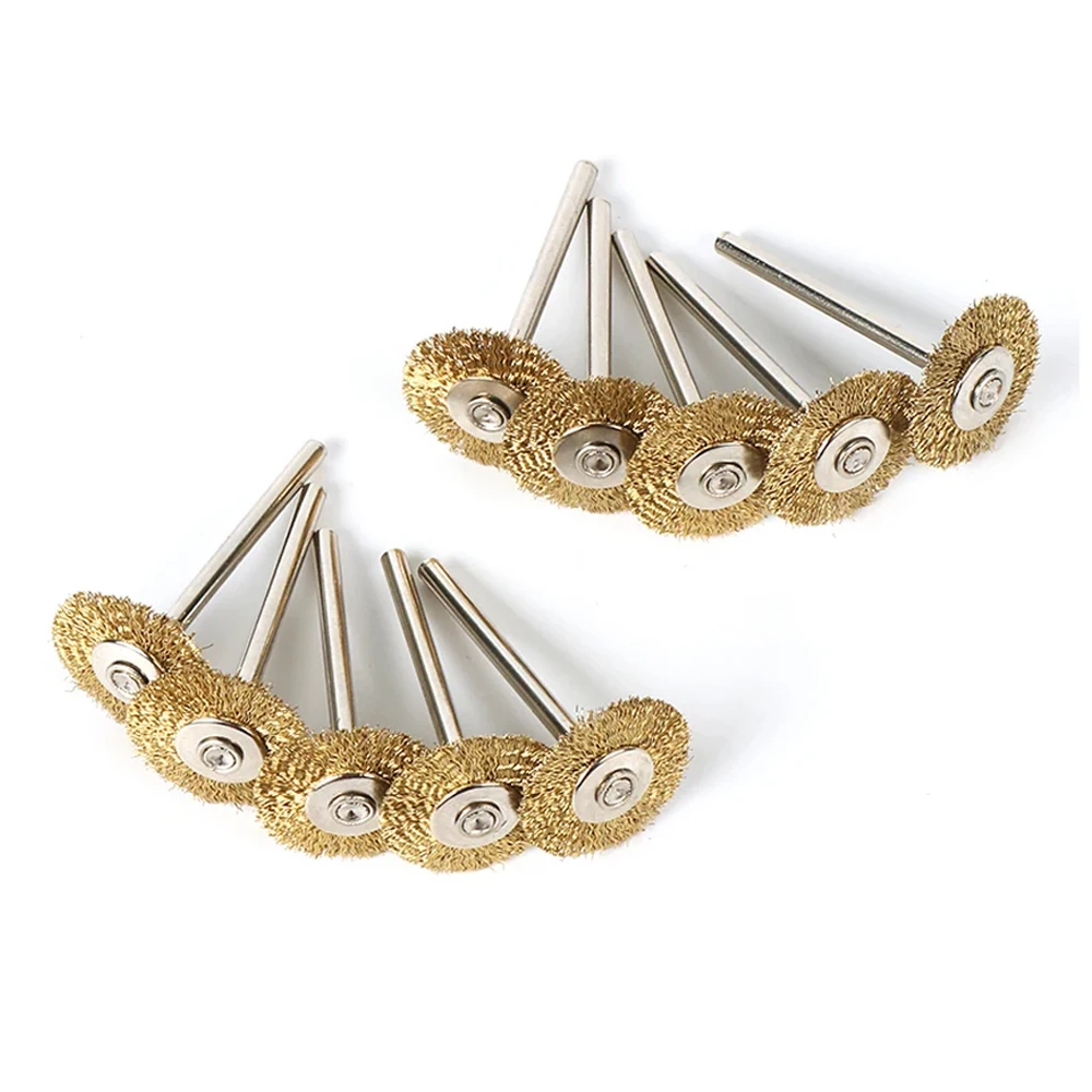 

10Pcs Dental Accessories 22mm Steel Rotary Brush Dental Wire Wheel Brushes for Grinder Rotary Tool for Mini Drill Polishing