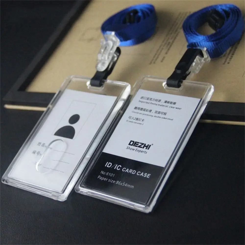 Work Identity ID Card Holder Adjustable with Lanyard Business Card Holder Neck Straps Bank Card Name Card Cover Women Men