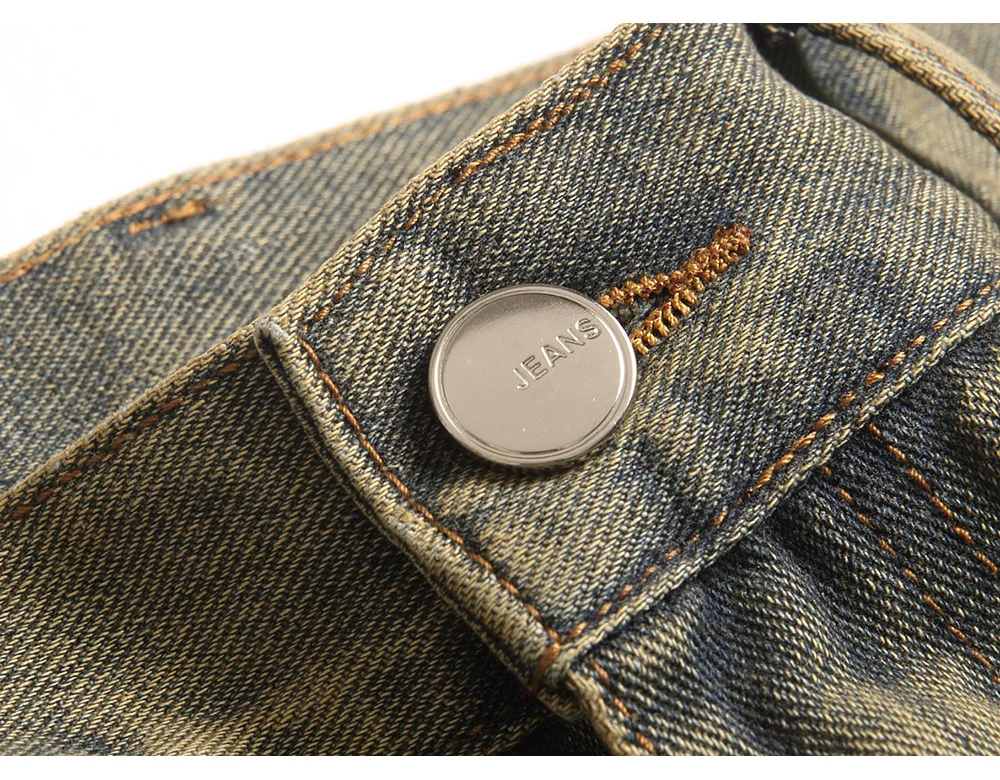 Herren-Jeans mit Sakura-Stickerei, Streetwear, Boot-Cut-Hose, ausgestellter Saum, ausgestellte Hose mit Rissen und Kirschblüten-Design – Detail 28