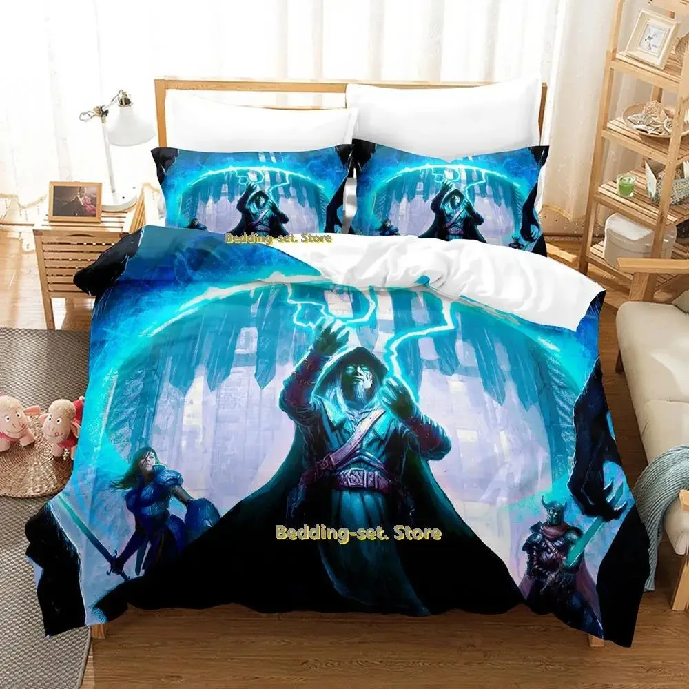 

Hip Hop Game Wizard Bedding Set Cartoon Anime three-piece set Adult Kid Bedroom Duvetcover Sets 3D Kawaii Wizard lit enfant