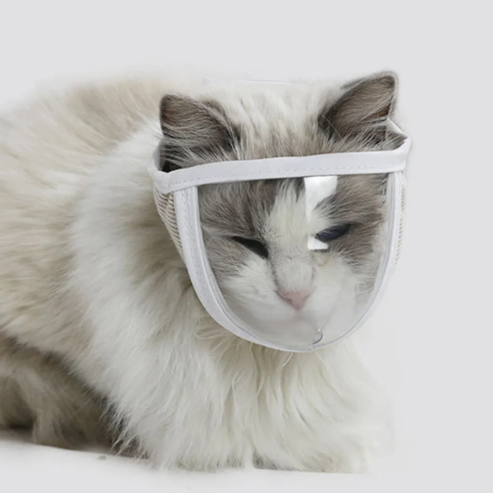 

Pet Grooming Muzzle for Cats Clear Breathable Mask to Prevent Biting and Licking during Nail Trims Baths and Medication Calm