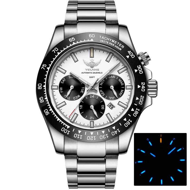 YELANG 42mm Men Luminous MIYOTA 9120 Automatic Mechanical Movement Watch Luxury 10Br 100m Waterproof Military Style Watch V1033