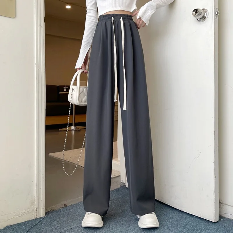 2023 Wide-leg Pants Women's Autumn and Winter Korean Version of High-waist Drape Casual Pants Loose Straight Girls Mopping Pants