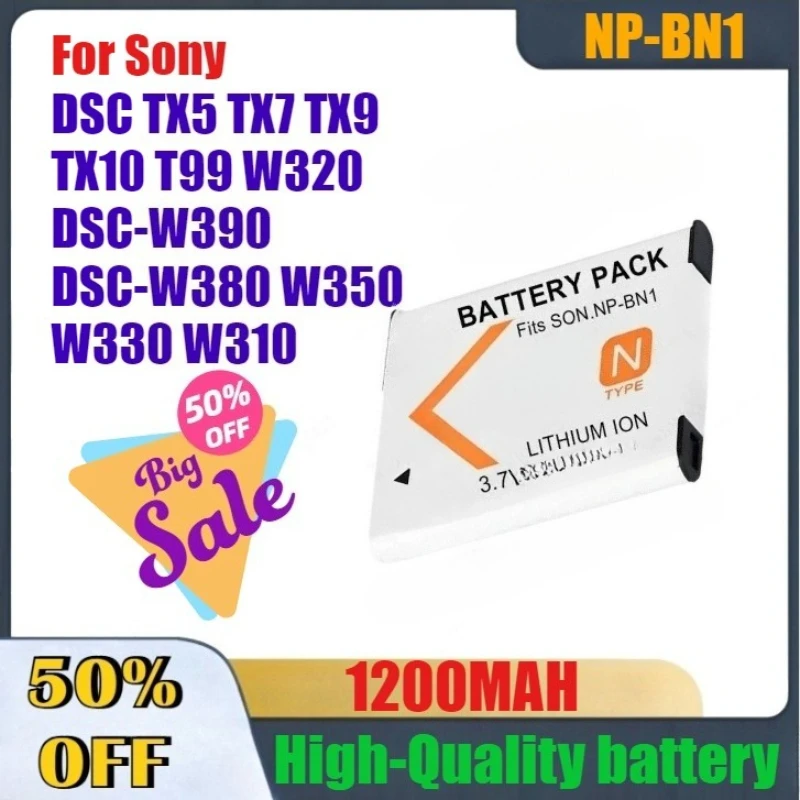 

1200mah High-Quality NP-BN1 Digital Batteries for Sony DSC TX5 TX7 TX9 TX10 T99 W320 DSC-W390 DSC-W380 W350 W330 W310