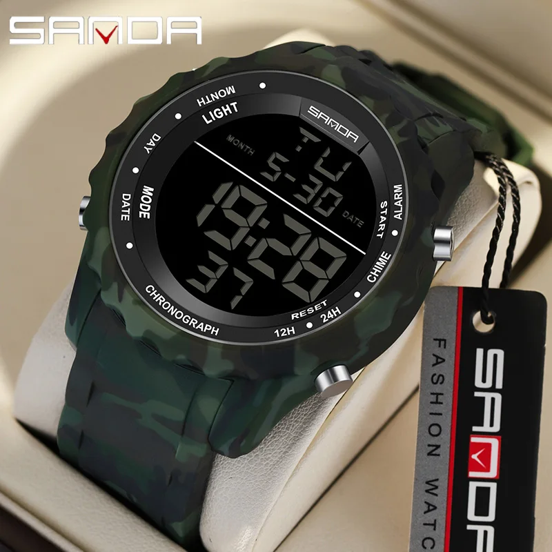 

SANDA Top Brand G style Military Outdoor Sport Watches Men LED Digital Waterproof Wristwatch Stopwatch Men Electronic Watches