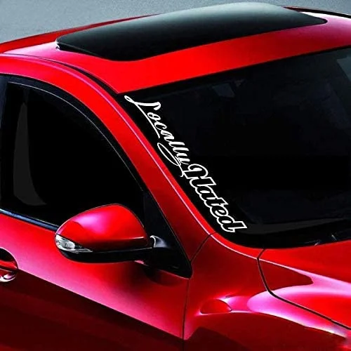 

For Noizy Graphics 20" Locally Hated Racing Side Windshield Banner Car Sticker Truck Vinyl Decal Color: White