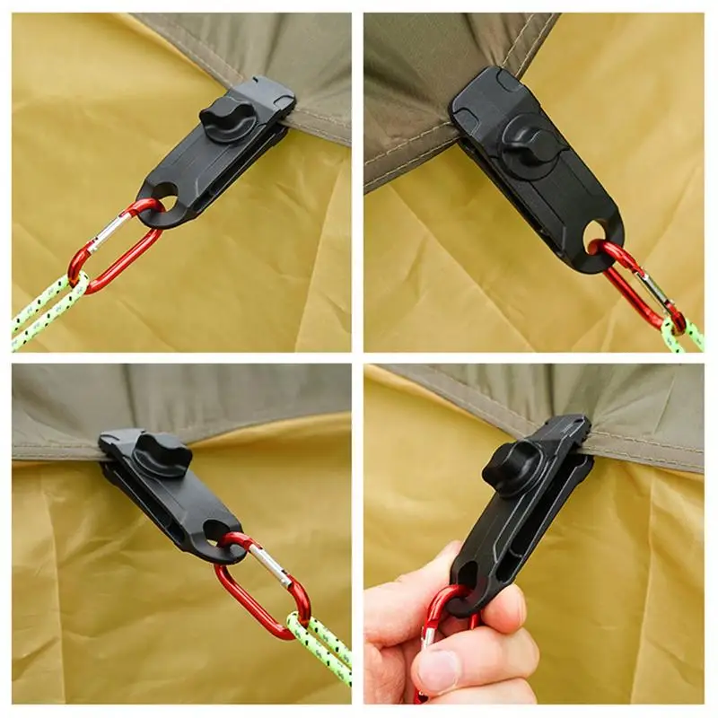 Tarp Clips Heavy Duty Tarp Clamps Tent Clips Camping Clips Awning Clips Crocodile Mouth Strong Lock Grip For Outdoor Camping