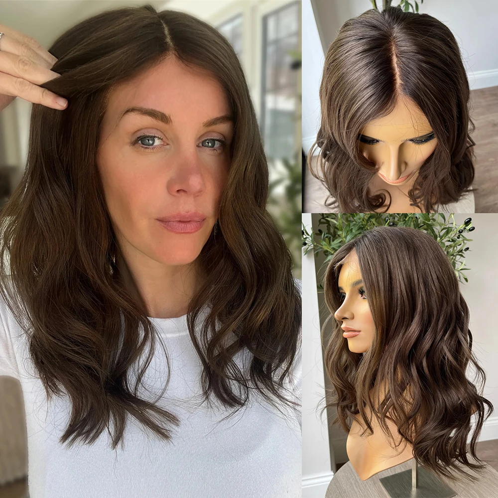 شعر مستعار صناعي فاخر من الدانتيل الأمامي بلون الشوكولاتة والبني من قبل قطعها، زي امرأة للمبتدئين، شعر مستعار مناسب للارتداء اليومي #1