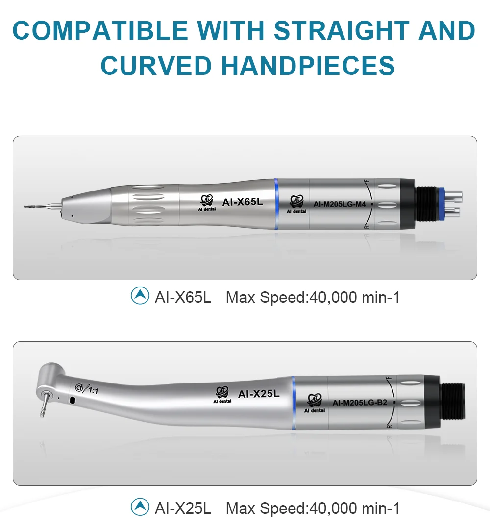 Dental Inner Water Air Motor Slow Speed Handpiece Parts AI-M204/M205 Non-LED Turbine Connector AI-M205LG LED Generator Series