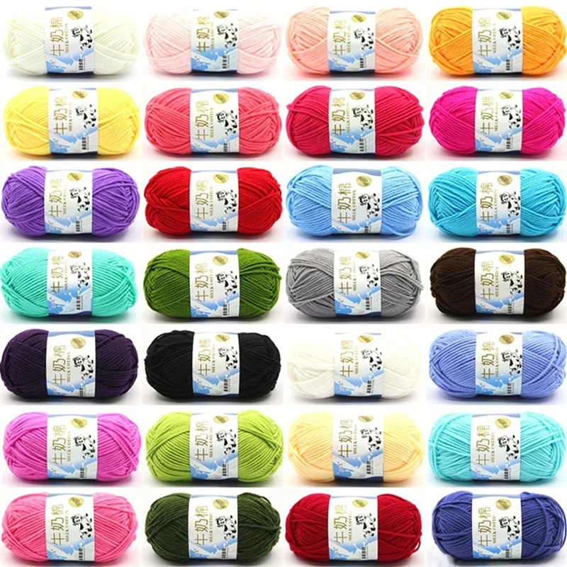 2szt 5ply Milk Cotton Knitting Wool Yarn Needlework Dyed Lanas For Crochet Craft Sweater Hat Dolls Sewing 50g Knitting Tools