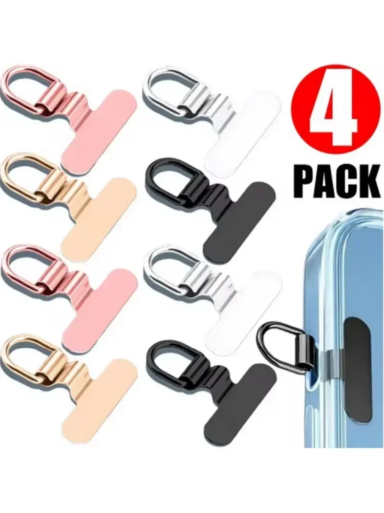Mini languette de lanière de téléphone en métal, 4 à 1 pièces, universelle, double trou, trou silencieux, Clip de téléphone, joint de carte, joints de cordon de poignet de téléphone portable