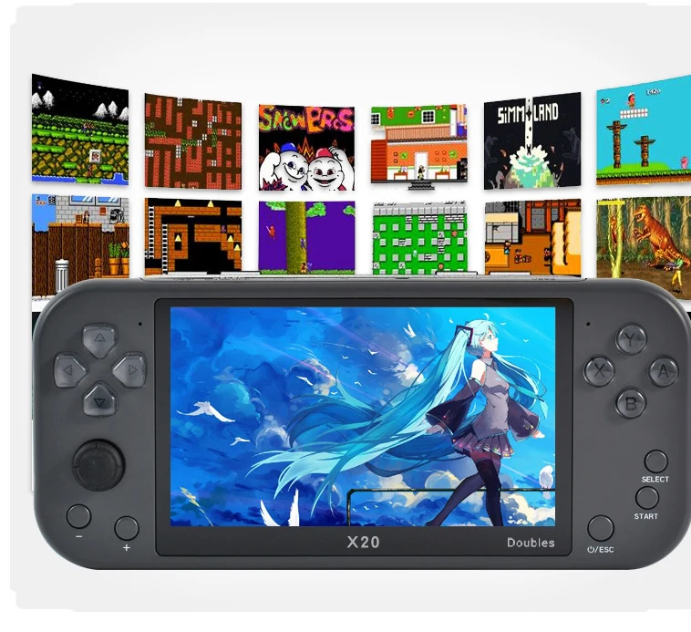 X20 เครื่องเล่นเกมพกพา 5.1 นิ้วจอแสดงผล LCD Double-Rocker 10000 + เกมคลาสสิก Retro MINI Pocket เกมคอนโซล MP3 วิดีโอเกม
