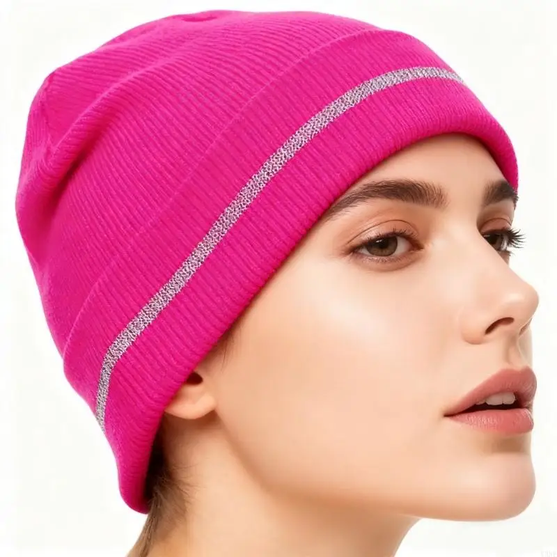 Y3NE قبعة صغيرة من الأكريليك ذات حافة ملفوفة عاكسة للطقس البارد ناعمة للاستخدام اليومي