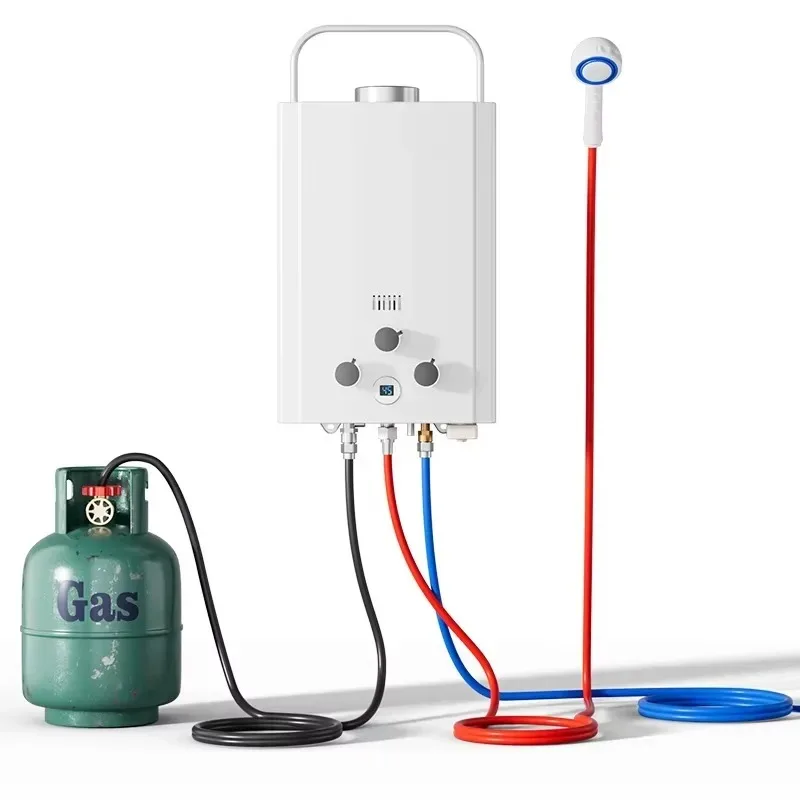 6L portable camping shower liquefied petroleum  instant boiler camper tankless water heater