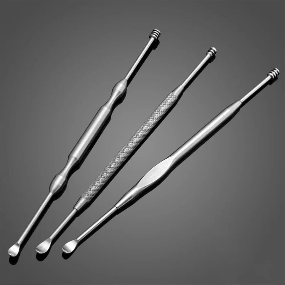 360 Degree Double End Ear Wax Remover Stainless Steel Ear Pick Curette Portable Ear Spoon Tool Household Ear Cleaning Accessory - view 4