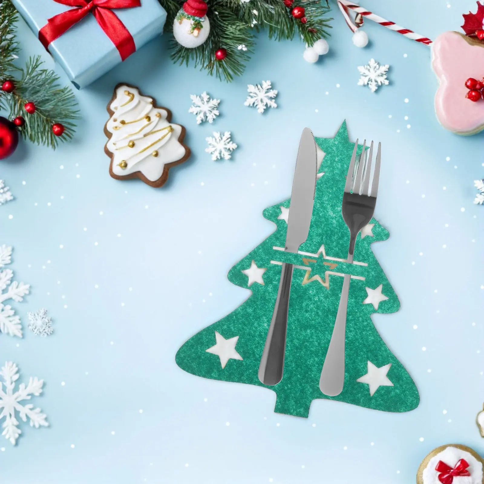 Christmas Silverware Holde Tableware Bag Party Accessory Fork Cutter Holder Pocket Cutlery Holders Decorations