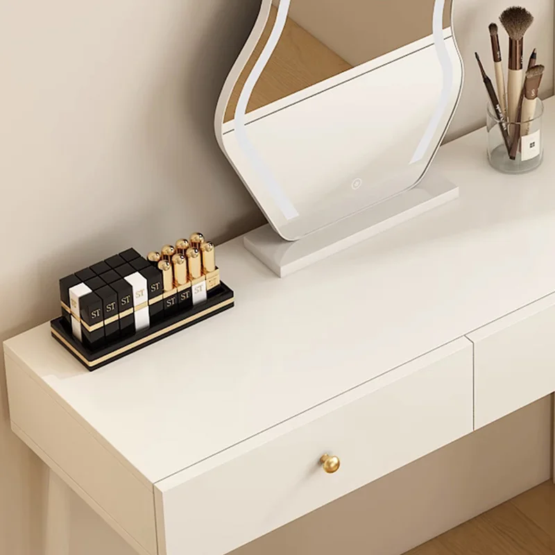 Luxury White Dressing Table Storage Light Organizer Bedroom Dressing Table Mirror Makeup Tocadores De Maquillaje Furniture